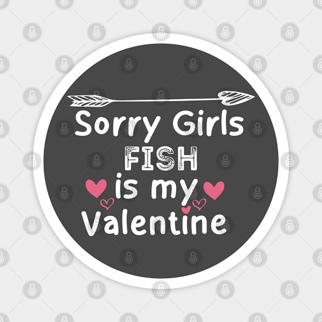 sorry girls fish my  valentine Magnet by boufart